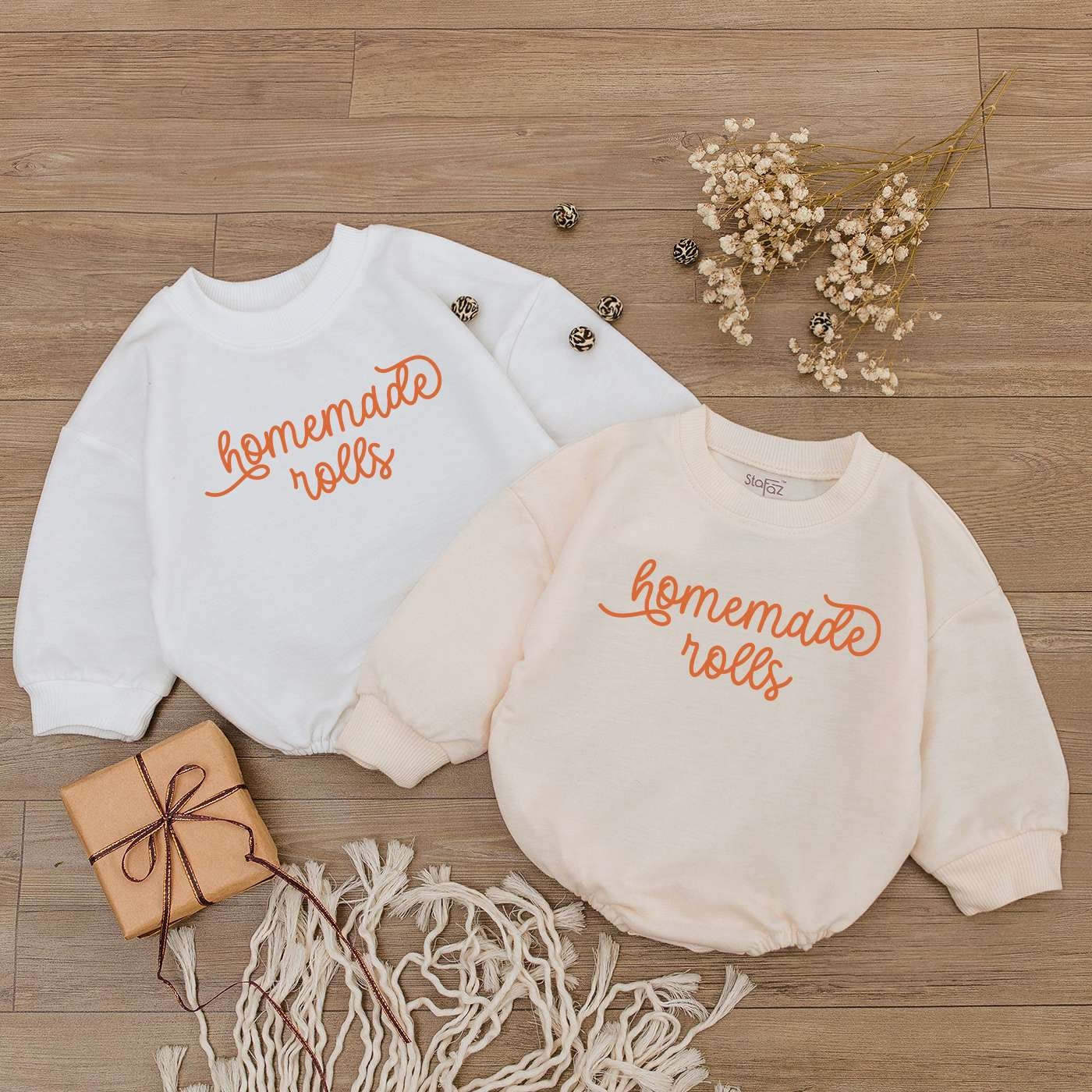 Retro Thanksgiving Baby Bodysuit Autumn Toddler Sweater Natural Baby Romper Funny Baby Shower Gift image 1