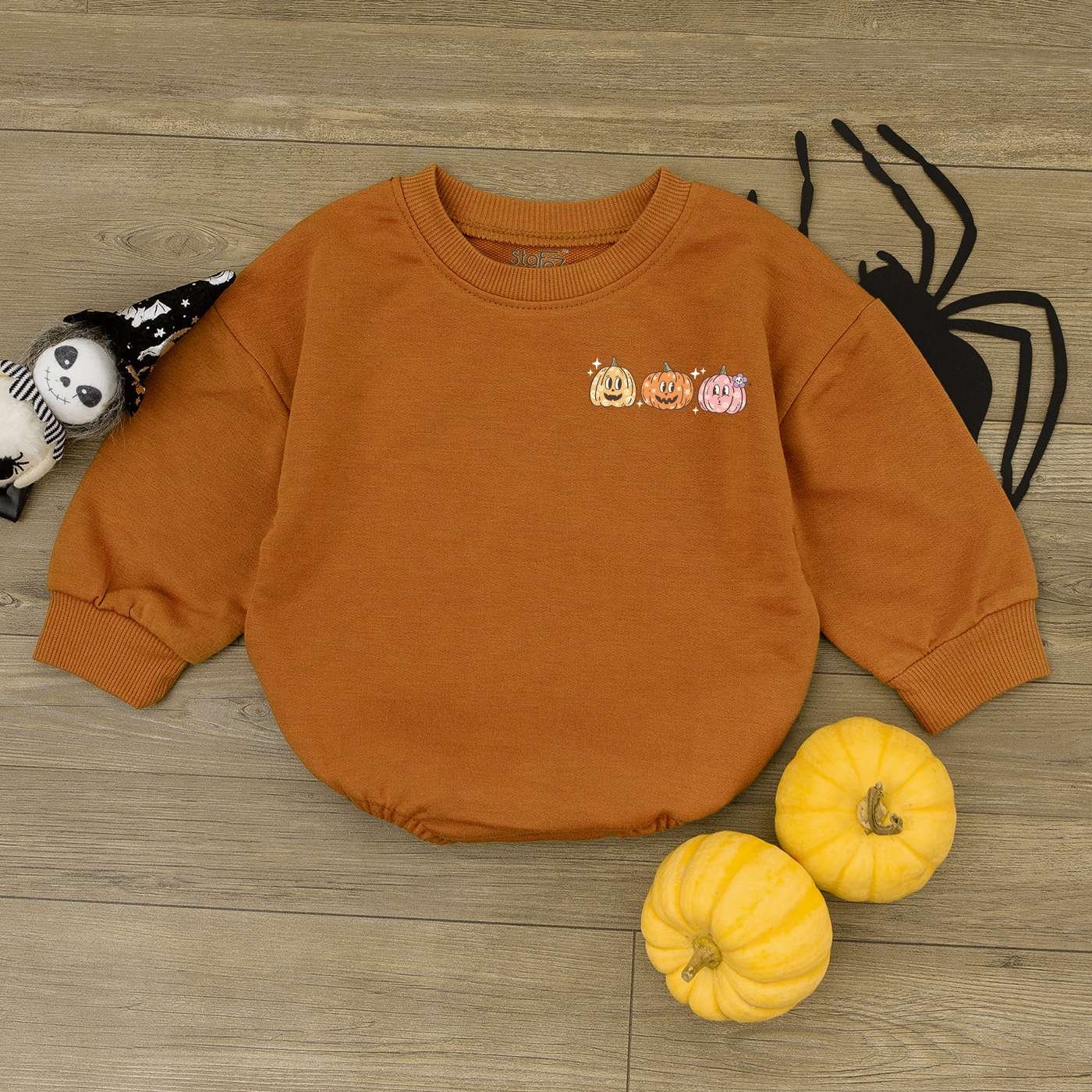 Cute Pumpkin Shirt Bubble Romper Halloween Newborn Bodysuit Fall Baby Clothes image 1