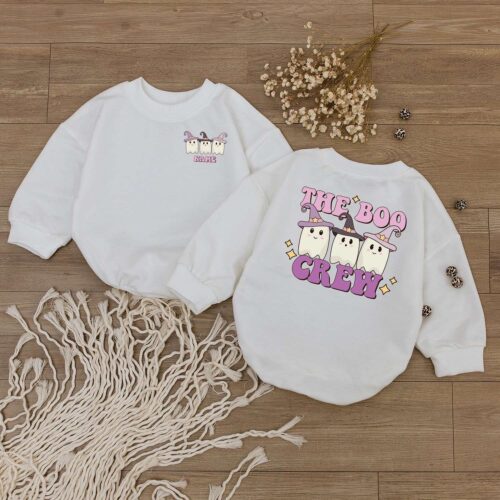 Personalized Halloween Baby Romper Matching Family Shirt Boo Crew Outfit Pumpkin Season image 0