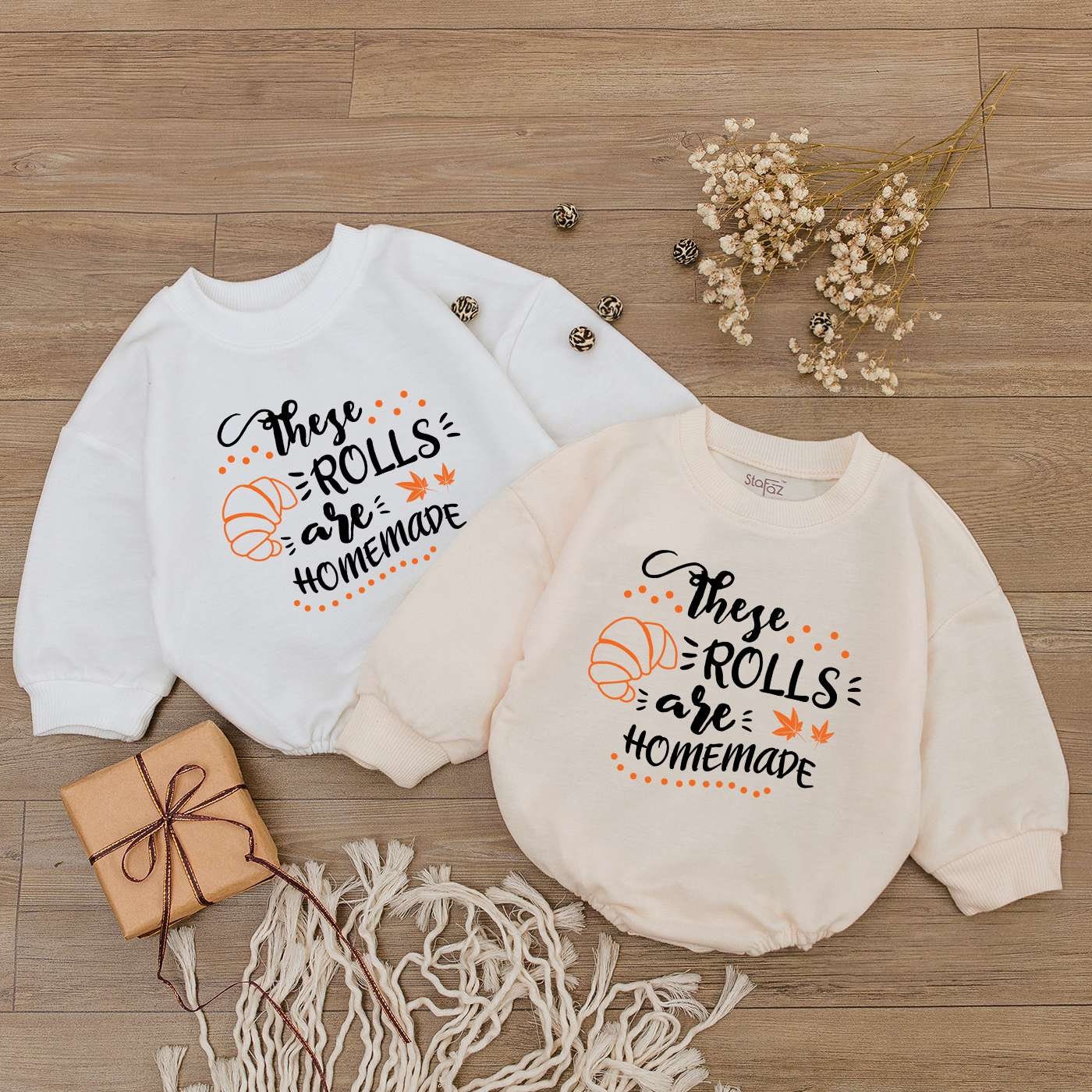 Handmade Pumpkin Baby Outfit Halloween Bubble Romper Fall Newborn Bodysuit Kids Sweatshirt image 1