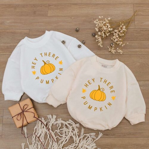 I Love Fall Baby Romper Pumpkin Newborn Outfit Fall Baby Shower Gift 1st Thanksgiving Clothes image 0