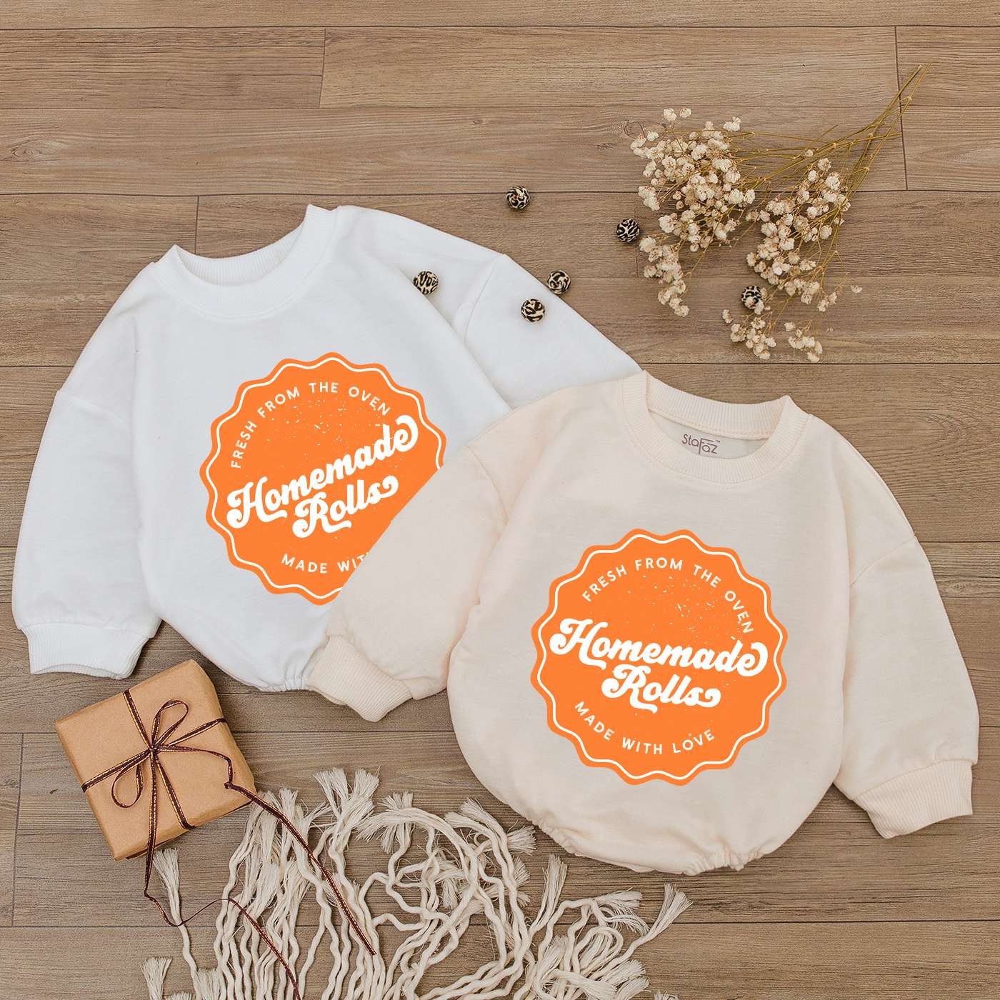 Retro Natural Baby Romper Funny Fall Thanksgiving Bodysuit Autumn Toddler Sweater image 1