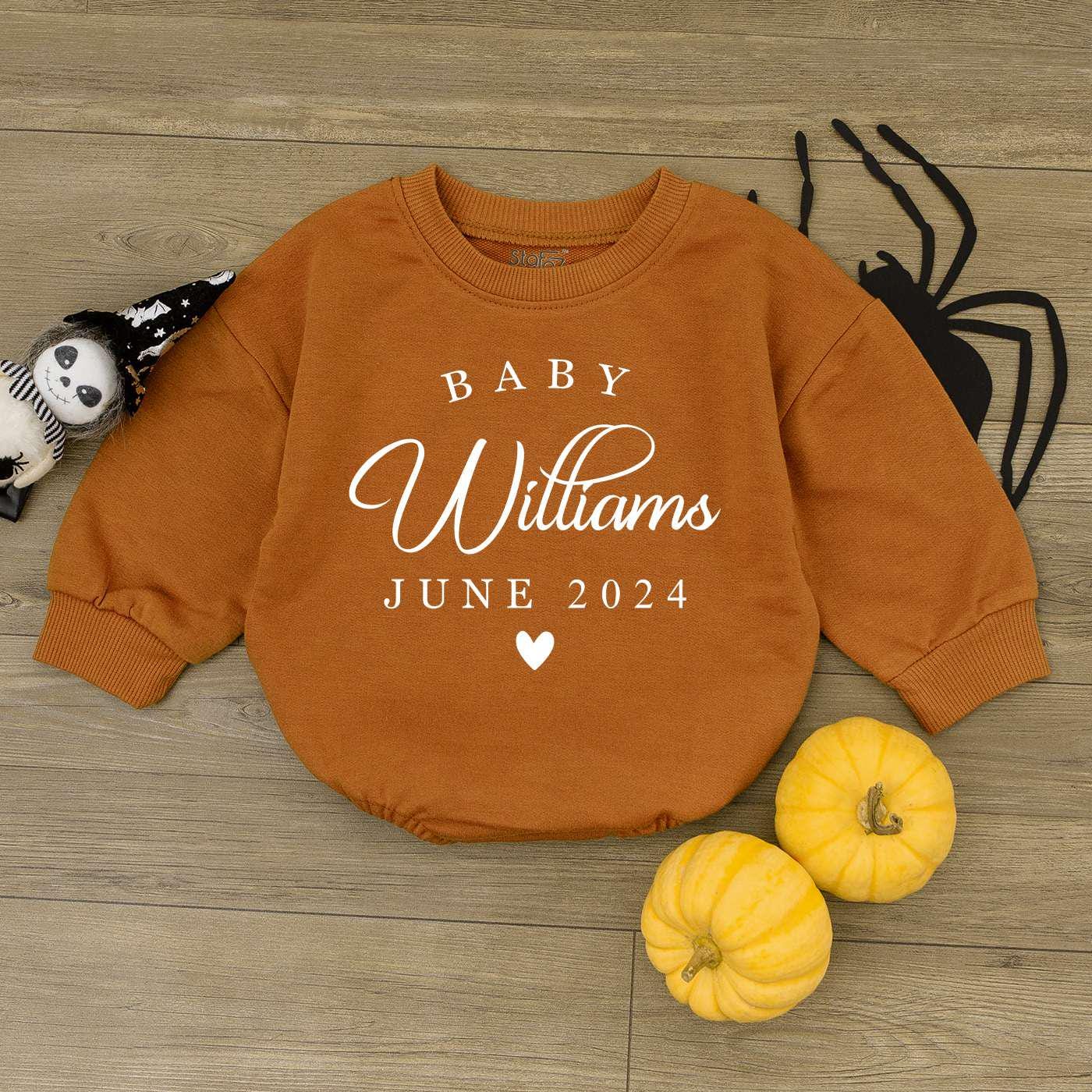 Custom Pregnancy Announcement Bodysuit Personalized Surname New Baby Reveal Shirt Homegrown Outfit image 1