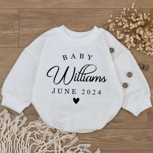 Custom Pregnancy Announcement Bodysuit Personalized Surname New Baby Reveal Shirt Homegrown Outfit image 0