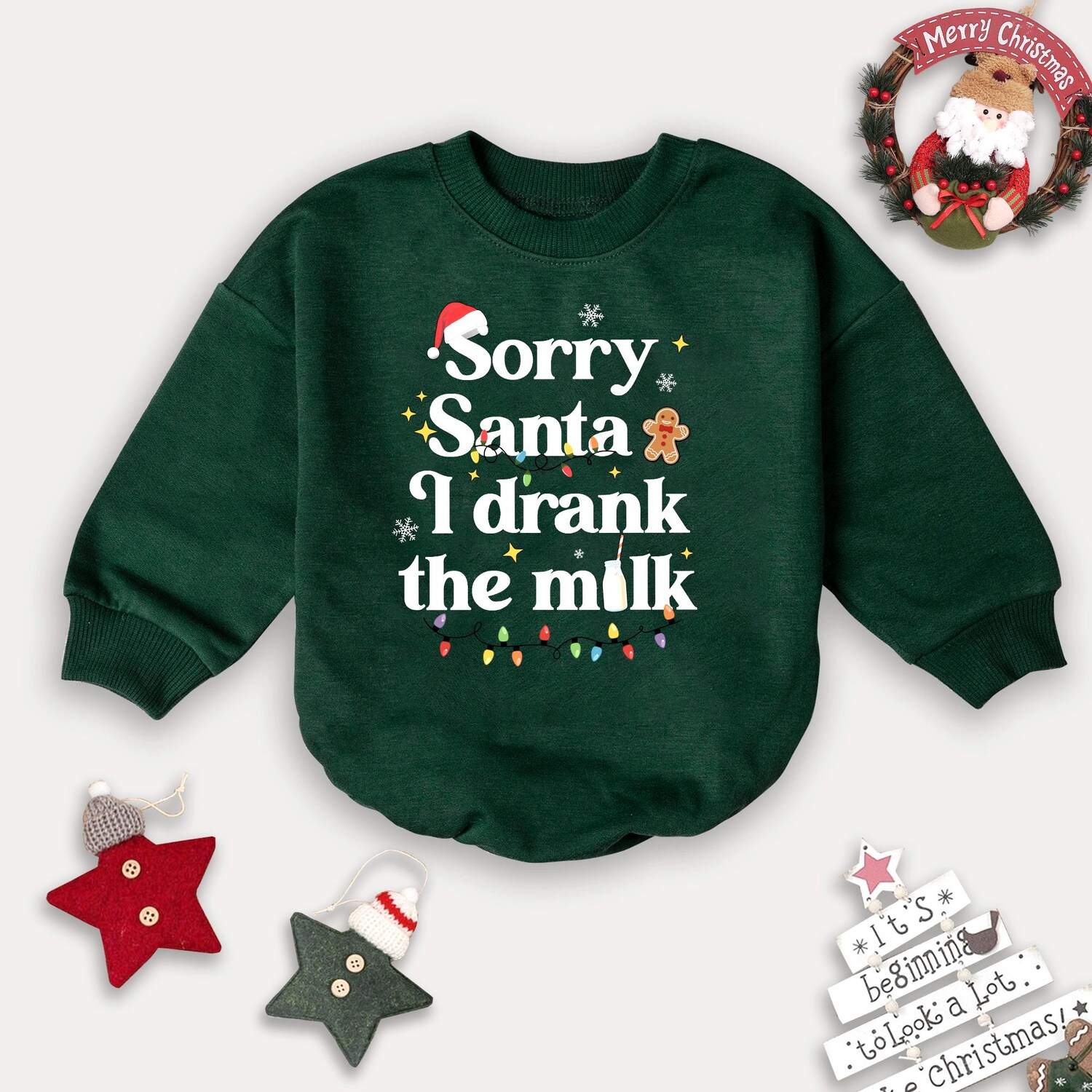 Sorry Santa I Drank The Milk Baby Romper Christmas Baby Outfit Holiday Baby Bodysuit Gift image 4